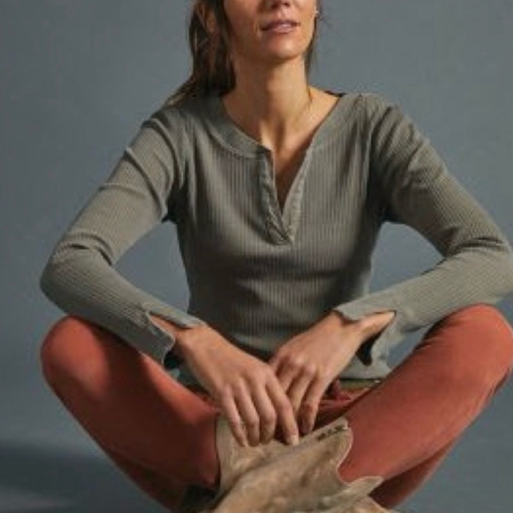 Pilcro Evana Ribbed Top